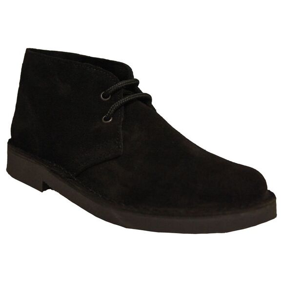 Roamers Mens Real Suede Unlined Desert Boots / Black